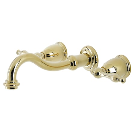 KS3122NL Wall Mount Bathroom Faucet, Polished Brass